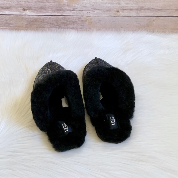 UGG Black Scuffette II Cosmos Glitter Slippers - Picture 6 of 8